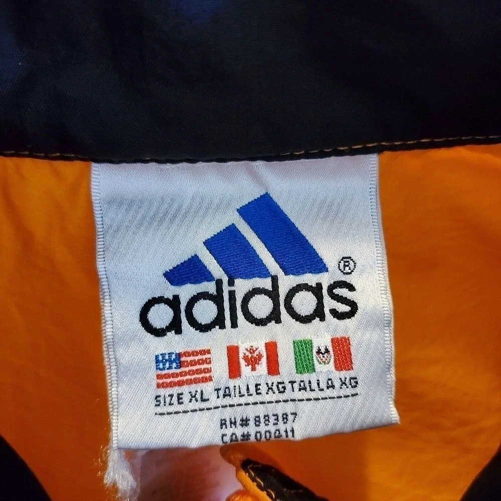 Vintage 90s Adidas Tennessee‎ Vols Pullover Jacket Men XL Orange Striped